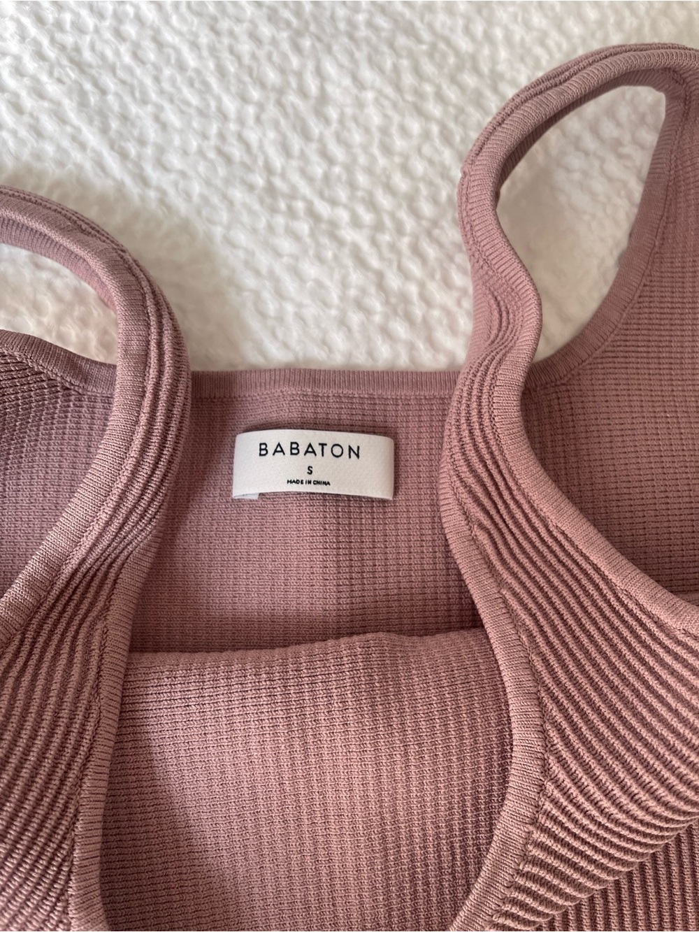 Babaton Ribbed Tank in Dusty Rose - Supportive Scoop Neck Sports Bra